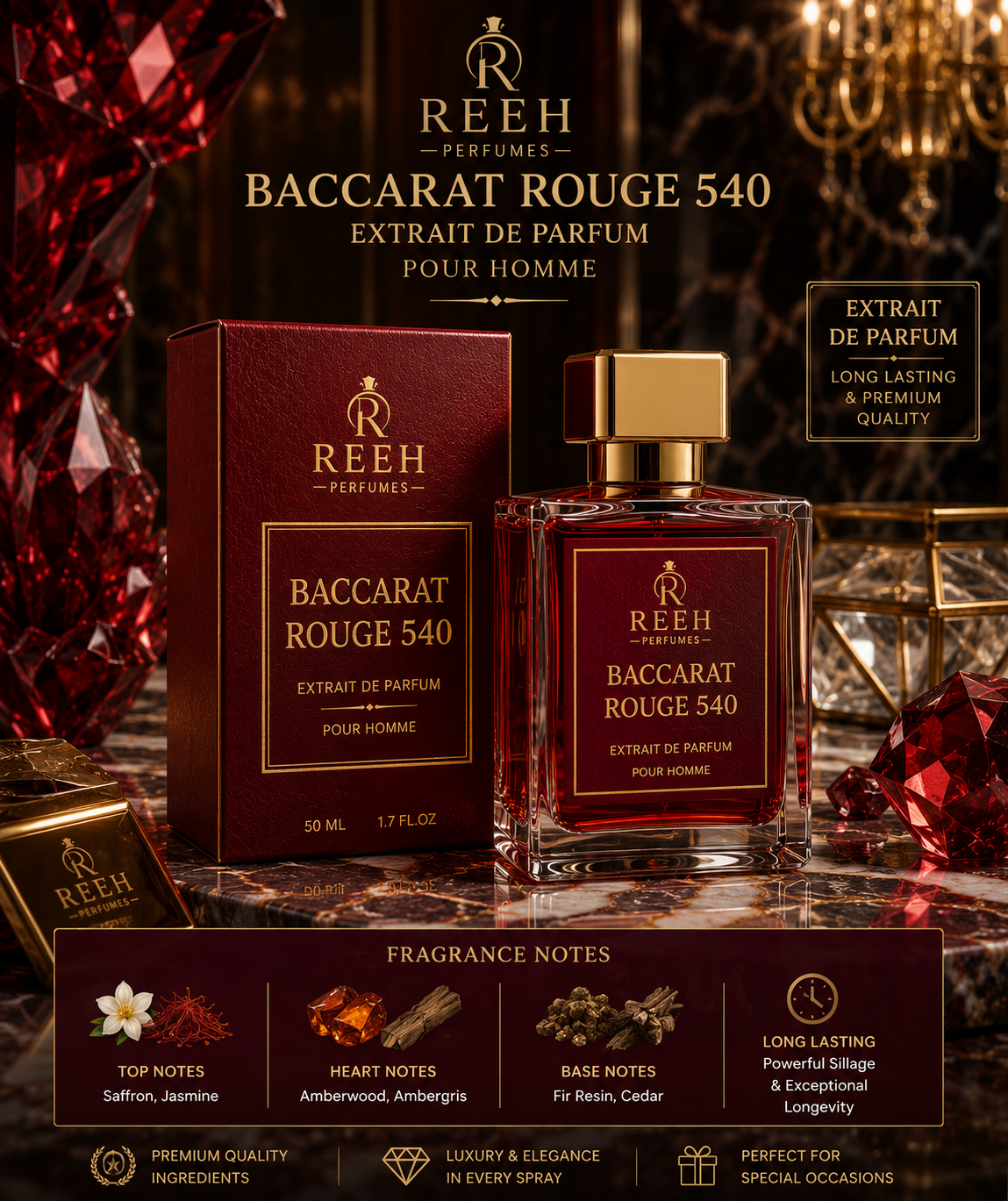 Bacarat rouge 540 extrait  50ML Perfume
